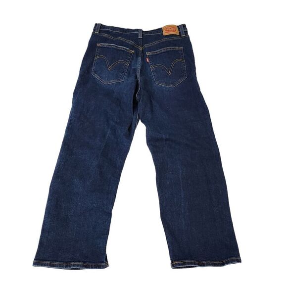 Levis Jeans Womens 31 Blue Ribcage Straight Ankle Button Fly Distress High-Rise - Picture 9 of 12